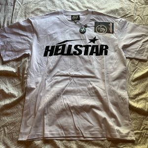 White hellstar logo tee